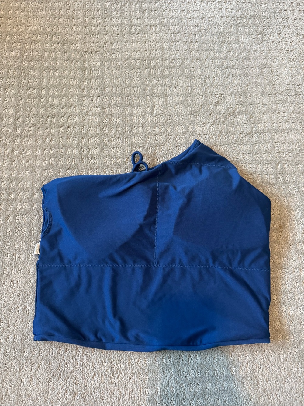 One-Shoulder Blue Sports Bra Top - Picture 4 of 5